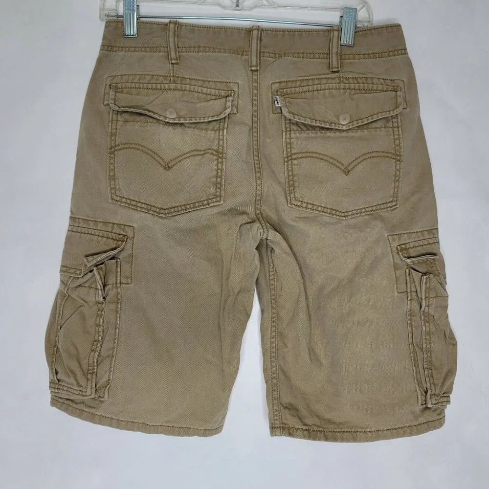 Levis Strauss & Co‎ Mens Khaki White Label Casual Cargo Shorts Size 28 Fishing